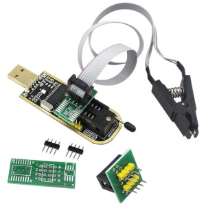 CH341A USB Programmer with SOIC8 SOP8 Test Clip and Adapter Set Robotics Bangladesh