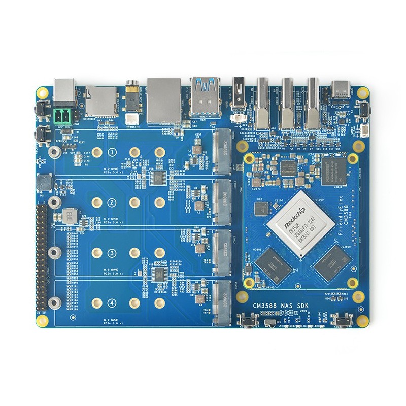 CM3588 Ultra NAS Computing Kit – RK3588, 8GB RAM + 64GB eMMC 4× NVMe Slot Robotics Bangladesh