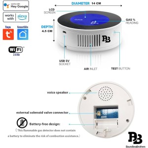 Tuya Smart WiFi Gas Leak Detector with LCD Display Robotics Bangladesh