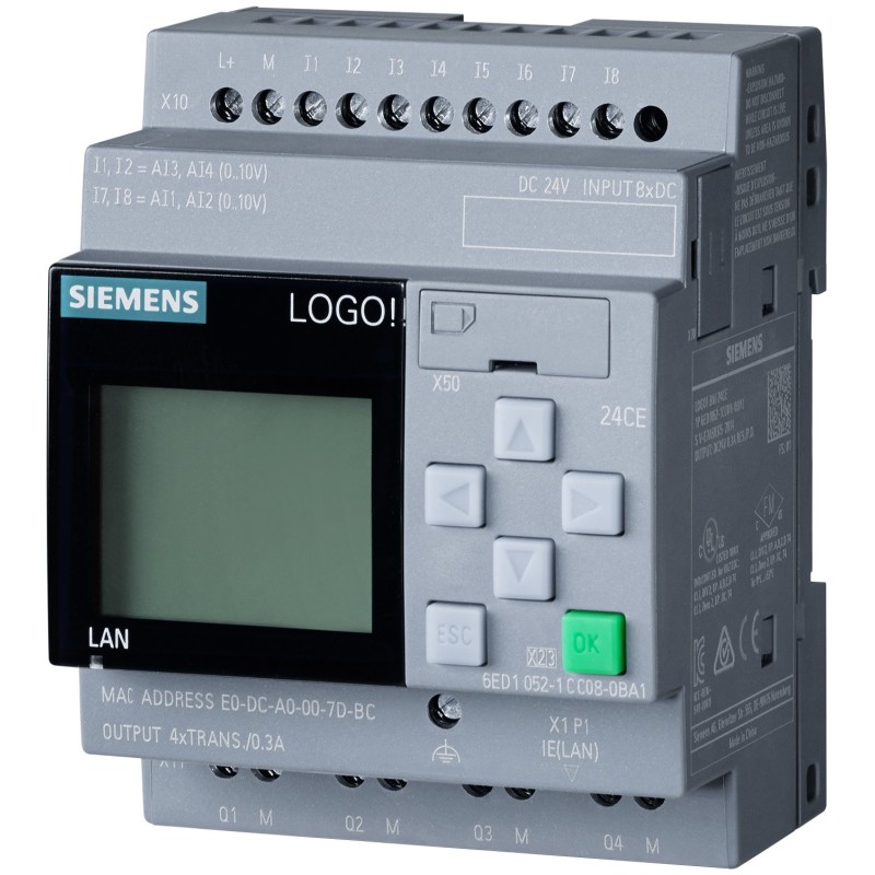 Siemens LOGO! PLC 6ED1052-1CC08-0BA2 – LOGO! 24CE (24V DC, Transistor Output) Robotics Bangladesh