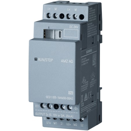 Siemens LOGO! AM2 AQ Expansion Module 6ED1055-1MM00-0BA2 – 2 Analog Outputs (0–10V / 0–20mA) Robotics Bangladesh