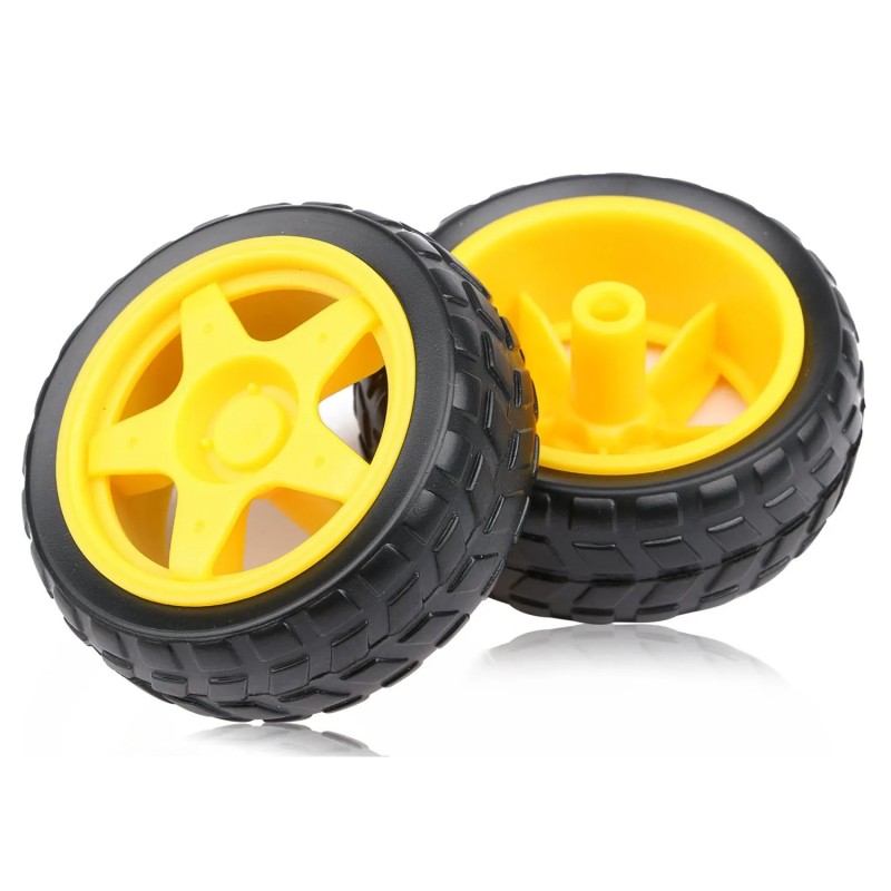 Yellow Plastic Mag Wheel Soft Tire Robotics Bangladesh