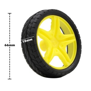 Robotics Rubber Tyre Wheel 66×18mm for BO Motors Robotics Bangladesh