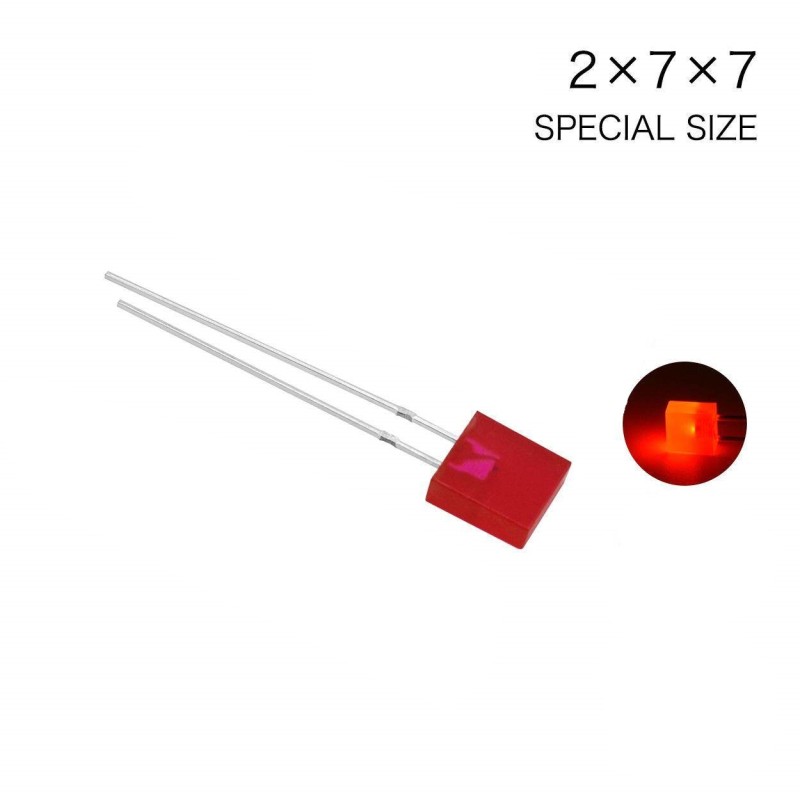 2x7x7mm Rectangular Red LED Robotics Bangladesh