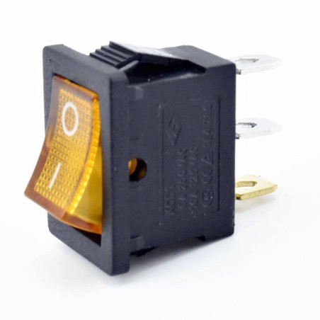 KCD1-1 Bistable Illuminated Rocker Switch Yellow 15×21mm 3PIN Robotics Bangladesh