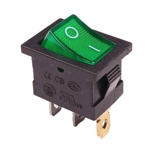 KCD1-1 Bistable Illuminated Rocker Switch Green 15×21mm 3PIN Robotics Bangladesh