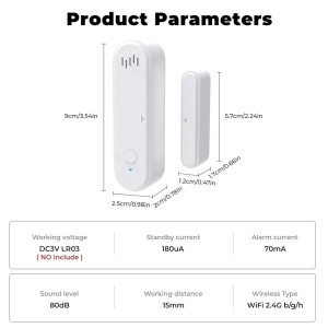 Tuya WiFi Door Window Security Sensor with Sound Alarm Robotics Bangladesh