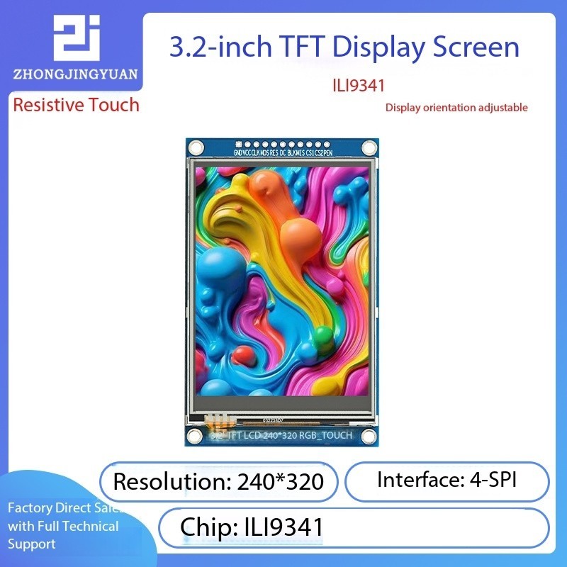 3.2-Inch TFT LCD Display Module (ILI9341 + Touch, SPI) Robotics Bangladesh