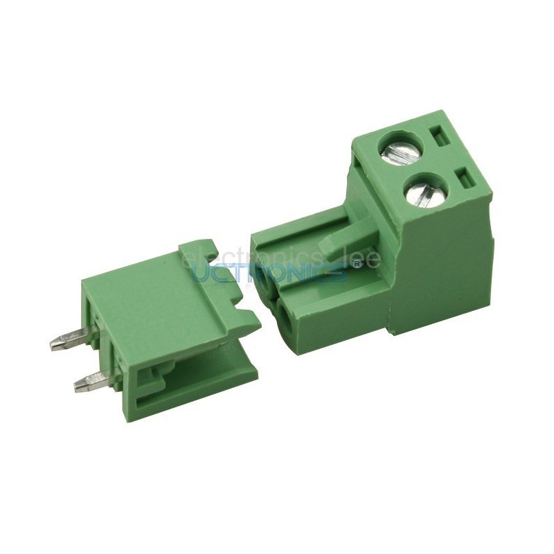 Plug In Type Screw Terminal Connector 2 Pin 5.08mm Pitch Set M+F Straight Male Connector Robotics Bangladesh