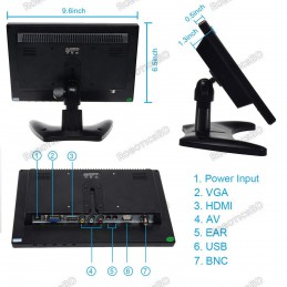 10.1 Inch IPS TFT Monitor HD 1280x800 Portable Color Display Screen