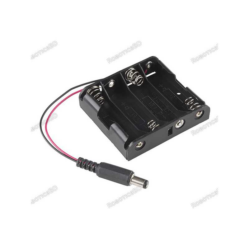 AA Battery Holder 4S with Barrel Jack Connector AA Battery Holder 4S with Barrel Jack Connector