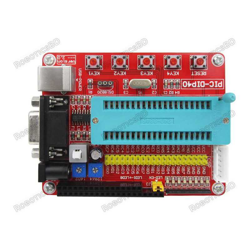 PIC Development Board with Cable PIC16F877 Robotics Bangladesh PIC Development Board with Cable PIC16F877 Robotics Bangladesh