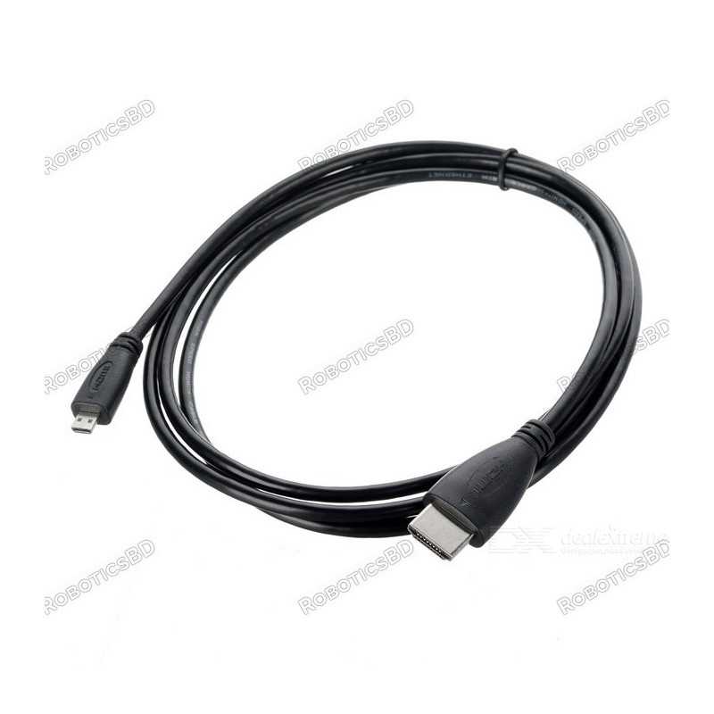 Micro HDMI Male to HDMI Male Cable for Pi 4 Robotics Bangladesh Micro HDMI Male to HDMI Male Cable for Pi 4 Robotics Bangladesh