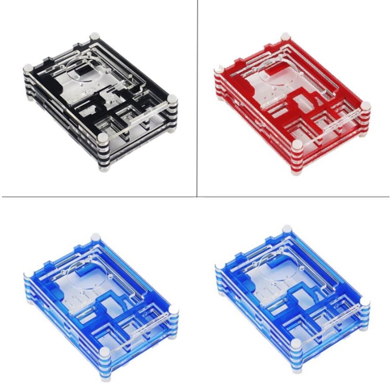 Raspberry Pi 4 Acrylic Shell Case with Cooling Fan Robotics Bangladesh