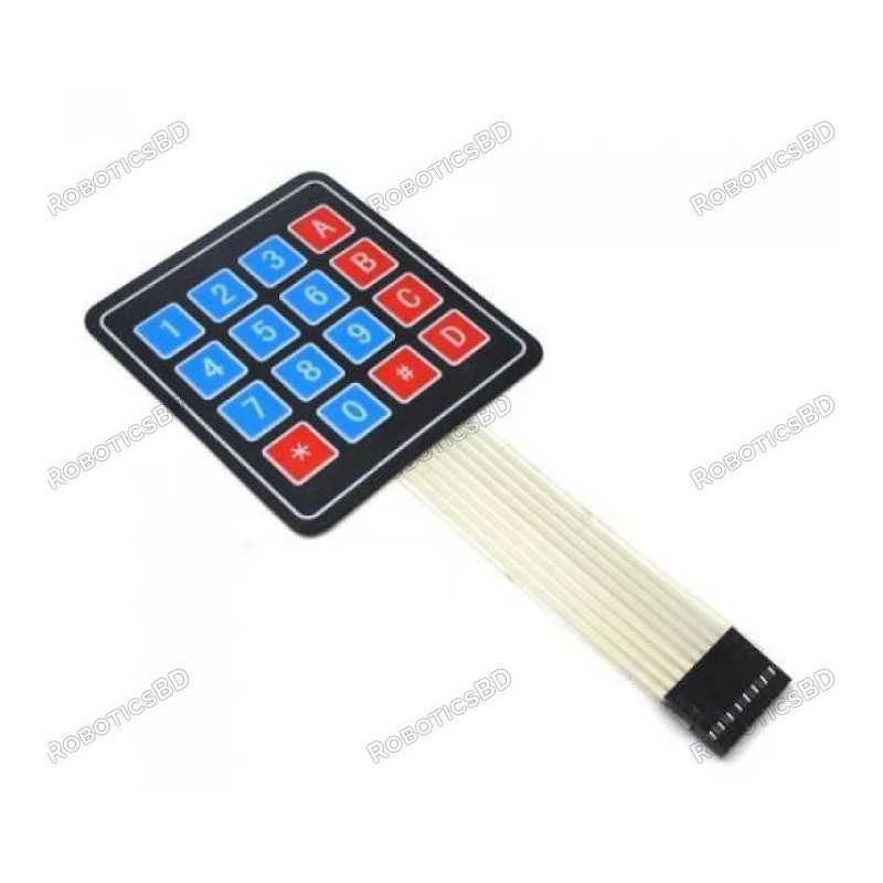 4x4 Keypad - 16 Key - Matrix Membrane Type Robotics Bangladesh 4x4 Keypad - 16 Key - Matrix Membrane Type Robotics Bangladesh