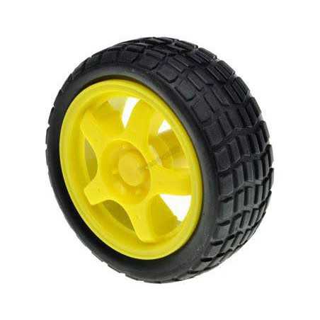 Yellow Plastic Mag Wheel Soft Tire Robotics Bangladesh