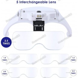 Headband Magnifier Glasses With LED Light Robotics Bangladesh