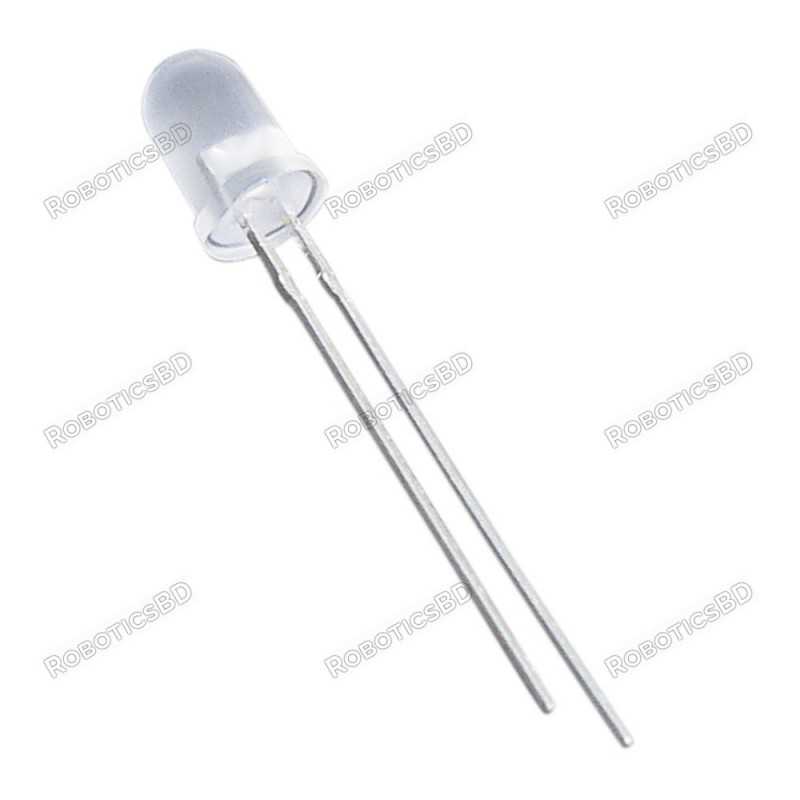 White Led 5mm(pack of 5) Robotics Bangladesh White Led 5mm(pack of 5) Robotics Bangladesh