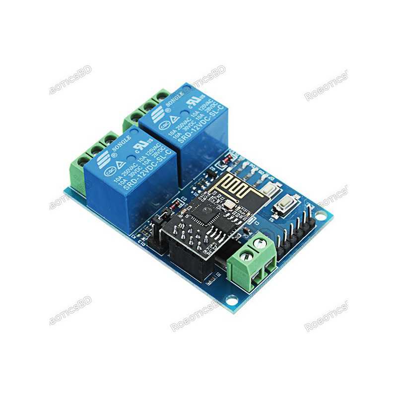 ESP8266 Dual WiFi Relay Module Internet Of Things Smart Home Mobile APP Remote Switch Robotics Bangladesh ESP8266 Dual WiFi Relay Module Internet Of Things Smart Home Mobile APP Remote Switch Robotics Bangladesh