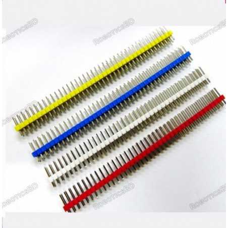 40 Pin 2.54mm Pitch Male Double Row Straight Pin Header Strip Robotics Bangladesh