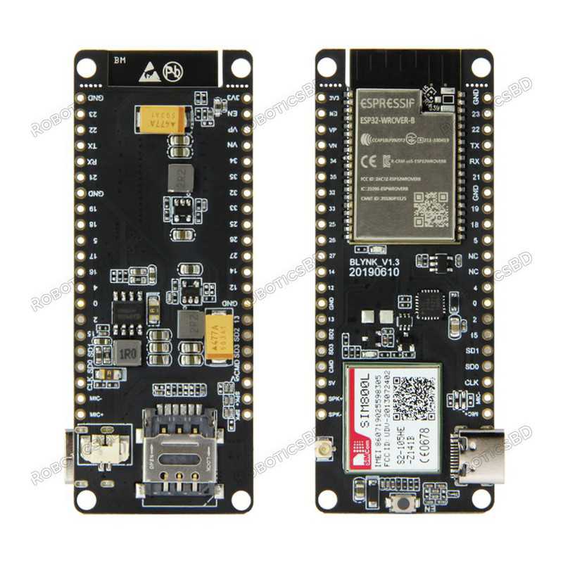 TTGO T-Call ESP32 Wireless Module GPRS Antenna SIM Card SIM800L Board Robotics Bangladesh TTGO T-Call ESP32 Wireless Module GPRS Antenna SIM Card SIM800L Board Robotics Bangladesh