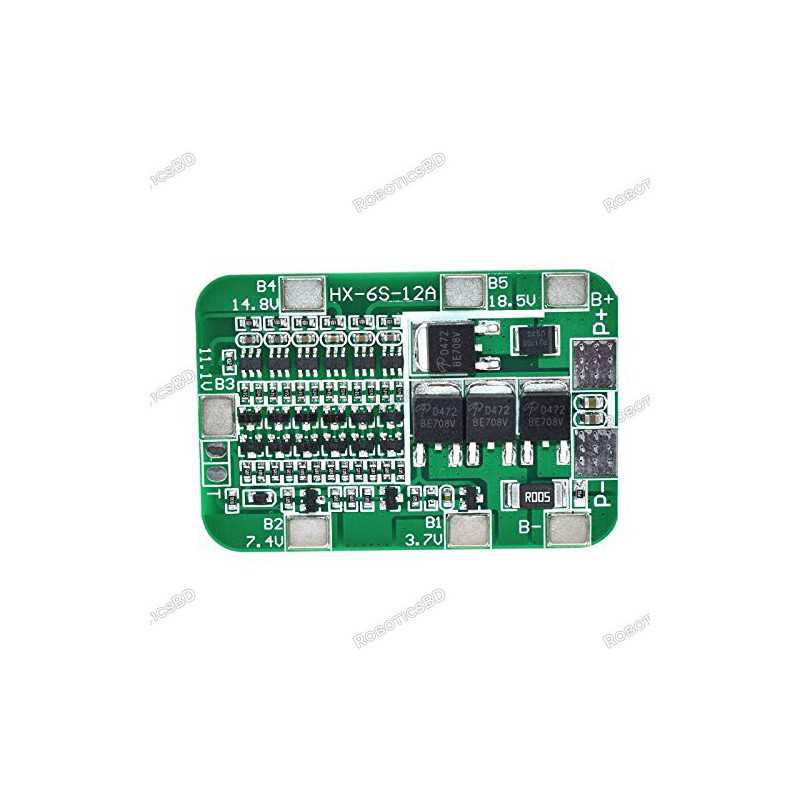 6S 15A 24V PCB BMS Protection Board for 6 Pack 18650 Li-ion Lithium Battery Cell Module DIY Kit Robotics Bangladesh 6S 15A 24V PCB BMS Protection Board for 6 Pack 18650 Li-ion Lithium Battery Cell Module DIY Kit Robotics Bangladesh