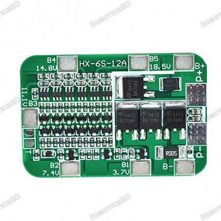 6S 15A 24V PCB BMS Protection Board for 6 Pack 18650 Li-ion Lithium Battery Cell Module DIY Kit Robotics Bangladesh
