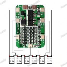 6S 15A 24V PCB BMS Protection Board for 6 Pack 18650 Li-ion Lithium Battery Cell Module DIY Kit Robotics Bangladesh
