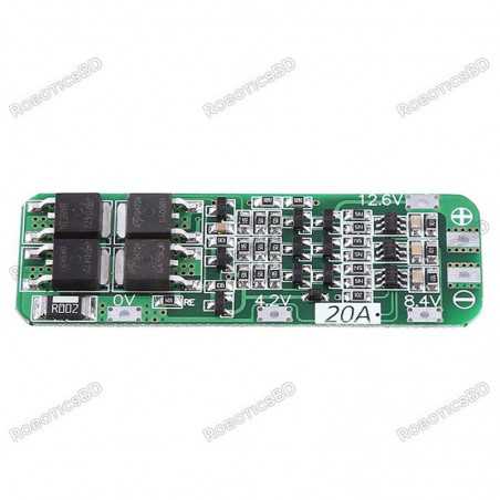 3S 20A 12.6V Cell 18650 Li-ion Lithium Battery Charger BMS Protection PCB Board Robotics Bangladesh