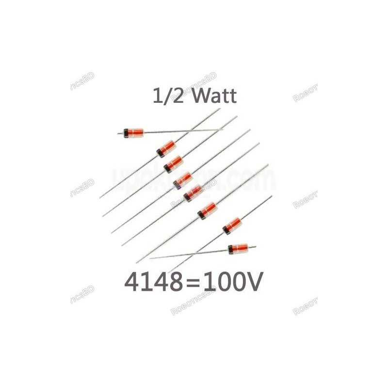 Zener Diode4148 100V 1/4W(Pack of 5) Robotics Bangladesh Zener Diode4148 100V 1/4W(Pack of 5) Robotics Bangladesh