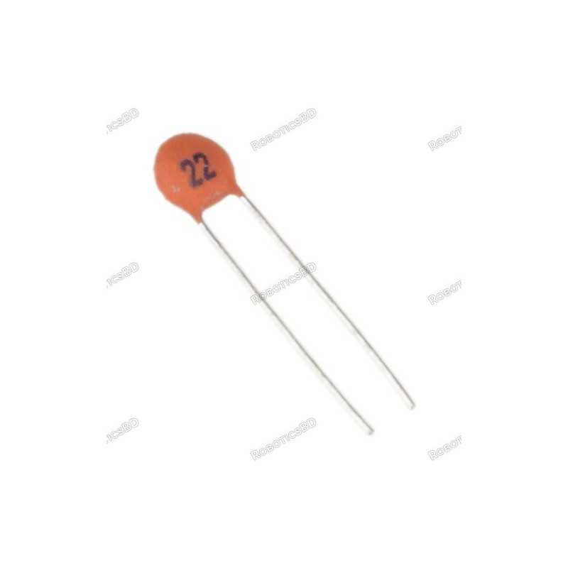 22pF Ceramic Capacitors (pack of 5) Robotics Bangladesh 22pF Ceramic Capacitors (pack of 5) Robotics Bangladesh
