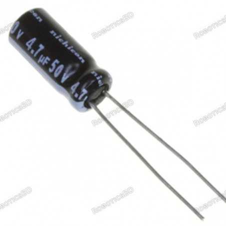 4.7uF 50V capacitor (pack of 5) Robotics Bangladesh
