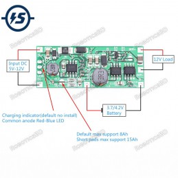 DC 12V Charging Step Up Booster Module for 18650 Lithium Battery UPS Voltage Converter Protection Robotics Bangladesh