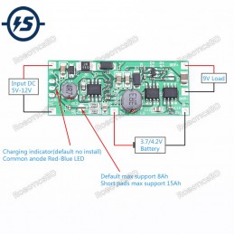 DC 9V Charging Step Up Booster Module for 18650 Lithium Battery UPS Voltage Converter Protection Robotics Bangladesh