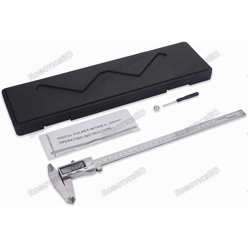 Digital Slide Caliper 12 inch/300 mm Measuring Tool Hardened Stainless Steel Robotics Bangladesh Digital Slide Caliper 12 inch/300 mm Measuring Tool Hardened Stainless Steel Robotics Bangladesh