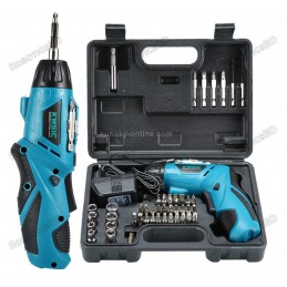 KWSIC Folding Cordless Electric Drill Screwdriver Power Drill with 45 Bits Tool Set Robotics Bangladesh