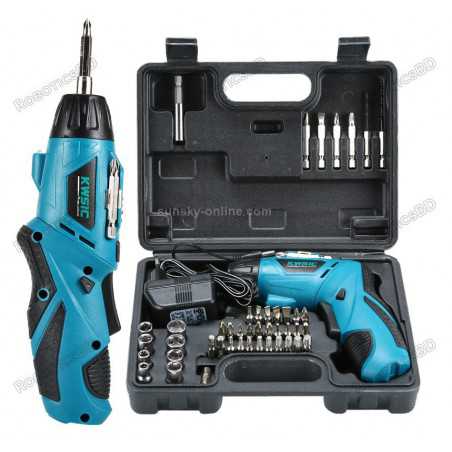 KWSIC Folding Cordless Electric Drill Screwdriver Power Drill with 45 Bits Tool Set Robotics Bangladesh