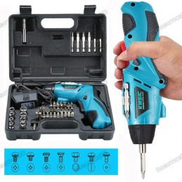 KWSIC Folding Cordless Electric Drill Screwdriver Power Drill with 45 Bits Tool Set Robotics Bangladesh