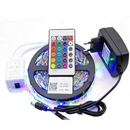 16 Colours Waterproof Flexible Tape Color Changing RGB LED Strip Lights with Remote Controller and Power Supply Robotics