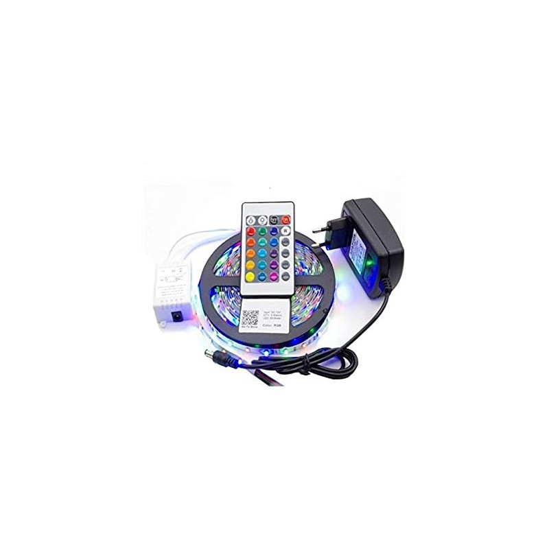 16 Colours Waterproof Flexible Tape Color Changing RGB LED Strip Lights with Remote Controller and Power Supply Robotics