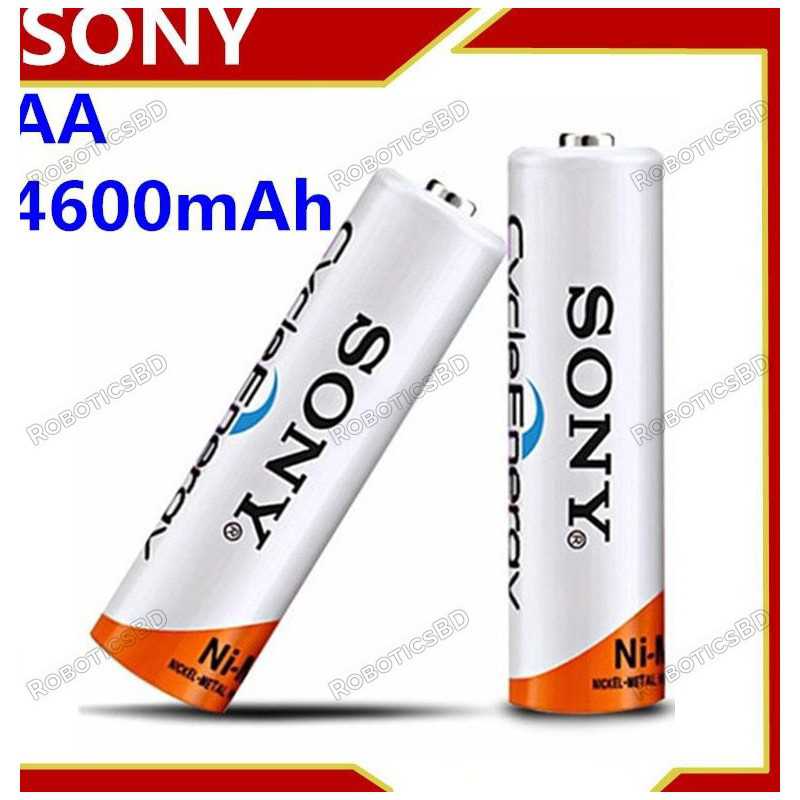 SONY High capacity 1.2V AA rechargeable batteries 4600 mAh (Pair) Robotics Bangladesh SONY High capacity 1.2V AA rechargeable batteries 4600 mAh (Pair) Robotics Bangladesh