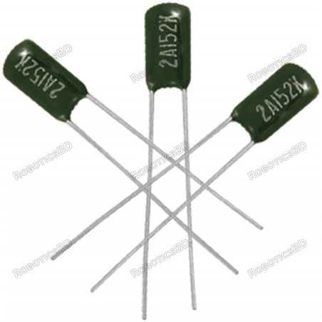 1.5nF 100V Non-Polar Polyester Capacitor (pack of 5) Robotics Bangladesh