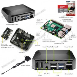 Raspberry Pi 4 Computer Complete Set with Argon One V2 Case Robotics Bangladesh