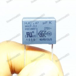 HJC 474 0.47UF K 250V to 275 safety capacitor Robotics Bangladesh