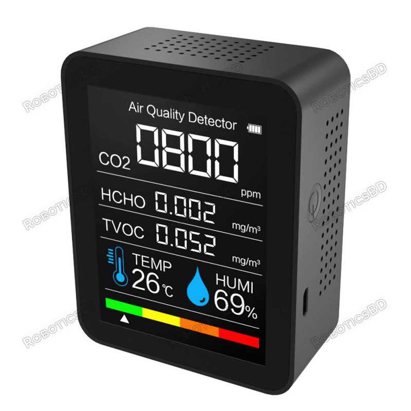 5 In 1 Portable CO2 Detector Air Quality Detector Intelligent Air Detector Robotics Bangladesh 5 In 1 Portable CO2 Detector Air Quality Detector Intelligent Air Detector Robotics Bangladesh