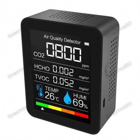 5 In 1 Portable CO2 Detector Air Quality Detector Intelligent Air Detector Robotics Bangladesh