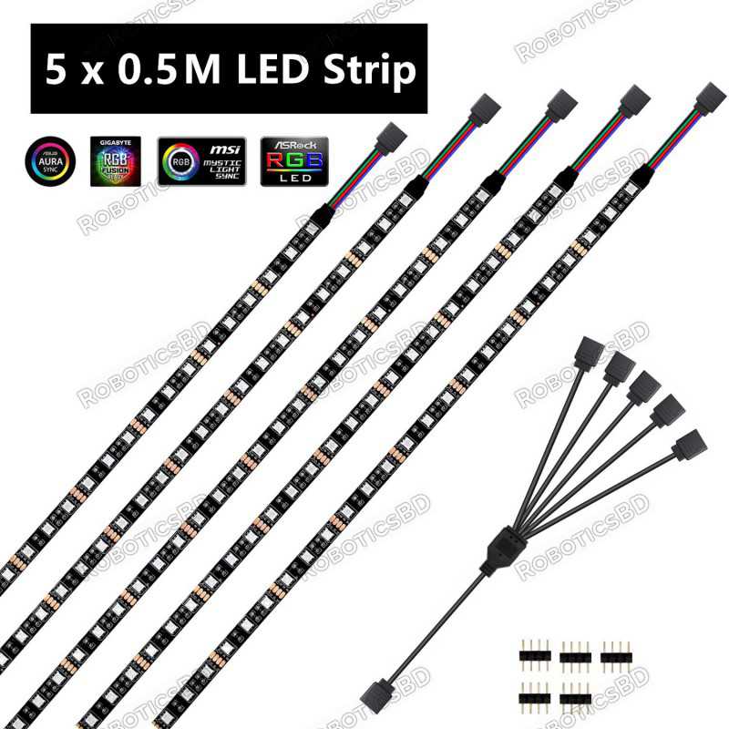 5050 12V RGB LED Strip For Computer Case 5x. 5050 12V RGB LED Strip For Computer Case 5x.