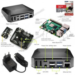 Raspberry Pi 4 Computer Complete Set with Argon One V2 Case Robotics Bangladesh