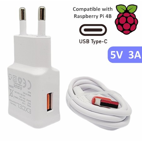 Raspberry Pi 4 Power Adapter Type C Robotics Bangladesh