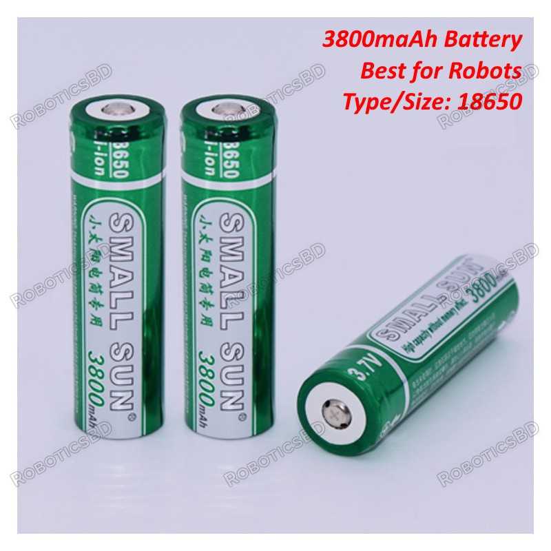 SMALL SUN 3800mAh High Capacity Battery 18650 Robotics Bangladesh SMALL SUN 3800mAh High Capacity Battery 18650 Robotics Bangladesh